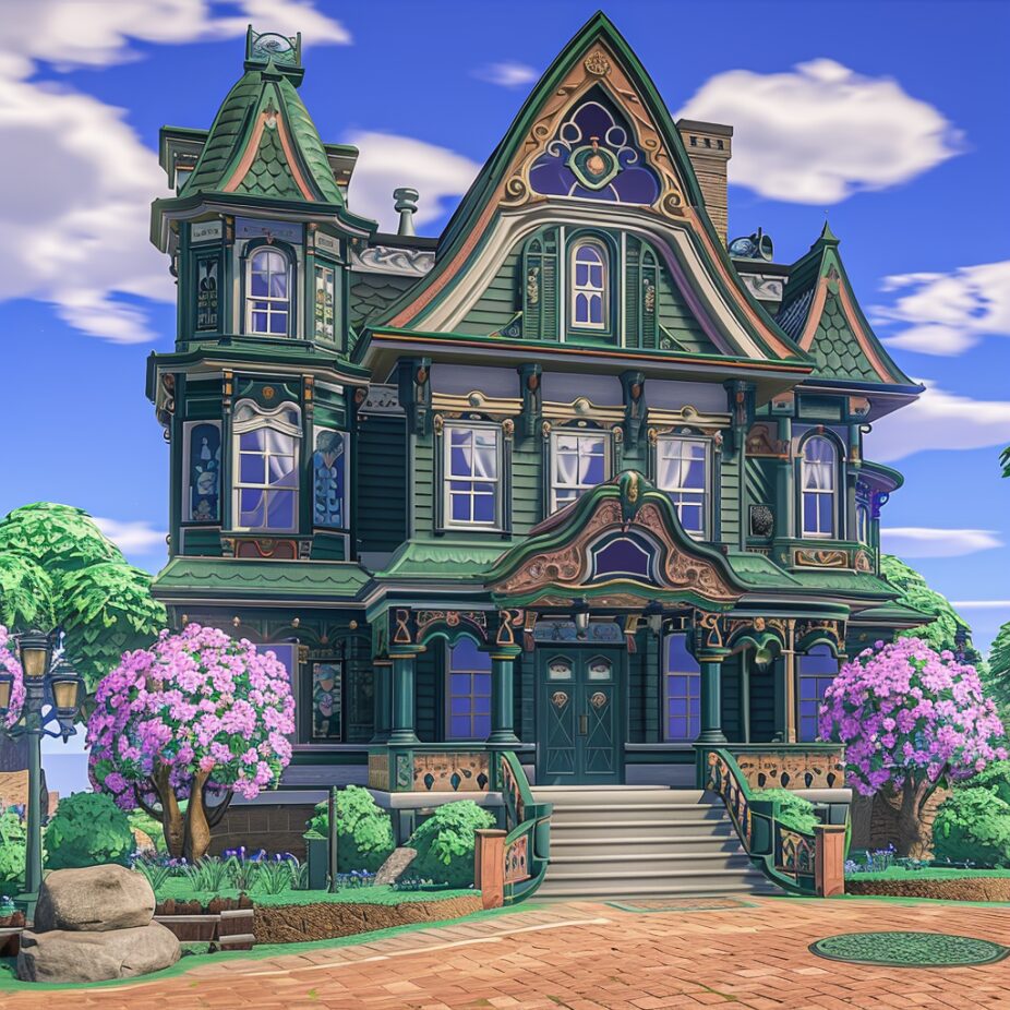 An AI-generated image of a home in Wisconsin if it was in Super Mario’s world, pulling influence from Victorian homes and Luigi’s Mansion.