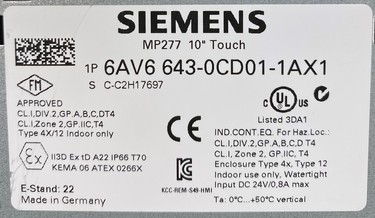 SIEMENS MP277-10 6AV6 643-0CD01-1AX1 Touch Screen Glass NEW 60 days warranty 
